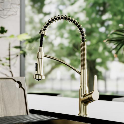 Scottsdale Solid Brass Spot Free Brushed Gold Kitchen Faucet 2