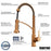 Alston Solid Brass Brushed Copper Kitchen Faucet 5
