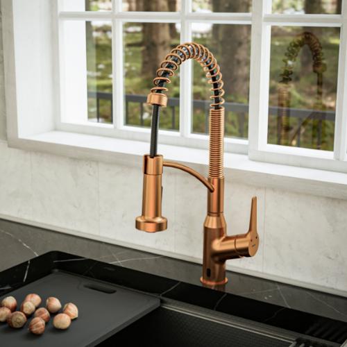 Alston Solid Brass Brushed Copper Kitchen Faucet 7