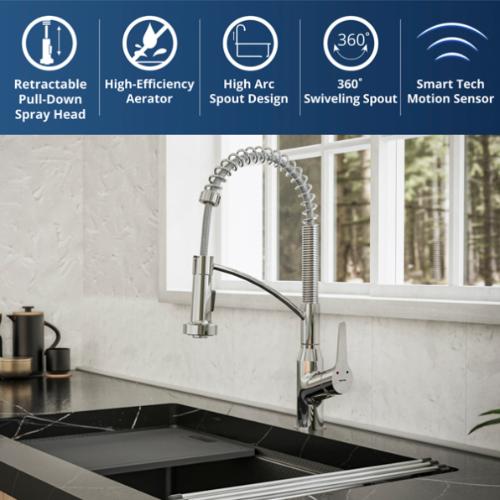 Alston Solid Brass Chrome Kitchen Faucet 2