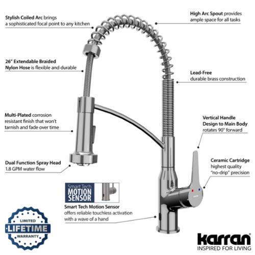 Alston Solid Brass Chrome Kitchen Faucet 5