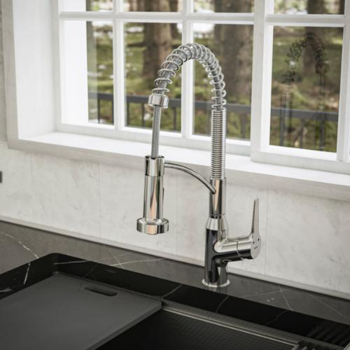 Alston Solid Brass Chrome Kitchen Faucet 7
