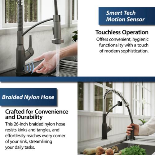 Alston Solid Brass Gunmetal Grey Kitchen Faucet 4