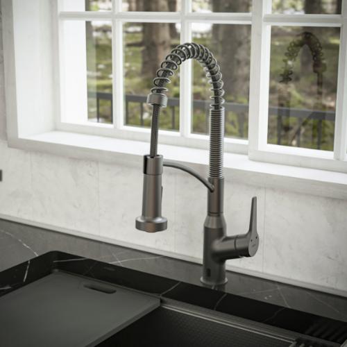 Alston Solid Brass Gunmetal Grey Kitchen Faucet 7