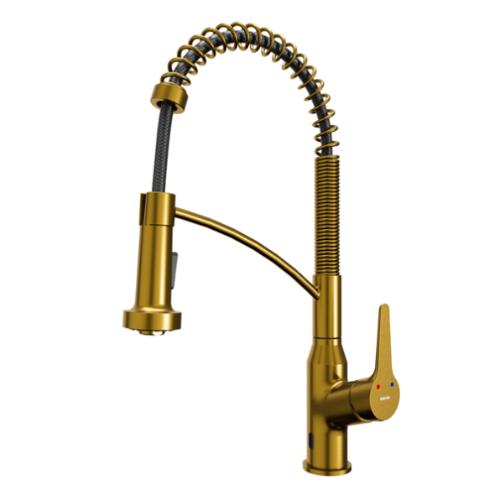 Alston Solid Brass Gold Kitchen Faucet 1