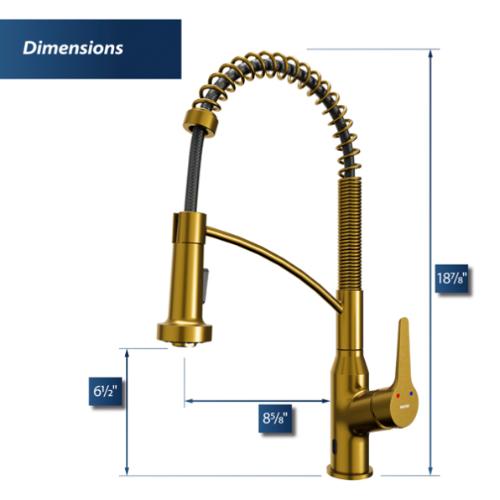Alston Solid Brass Gold Kitchen Faucet 3