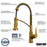 Alston Solid Brass Gold Kitchen Faucet 5