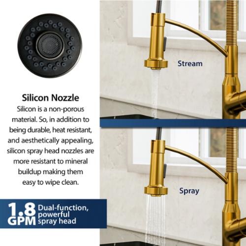 Alston Solid Brass Gold Kitchen Faucet 6