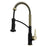 Alston Solid Brass Matte Black and Brushed Gold Kitchen Faucet 1