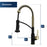 Alston Solid Brass Matte Black and Brushed Gold Kitchen Faucet 3