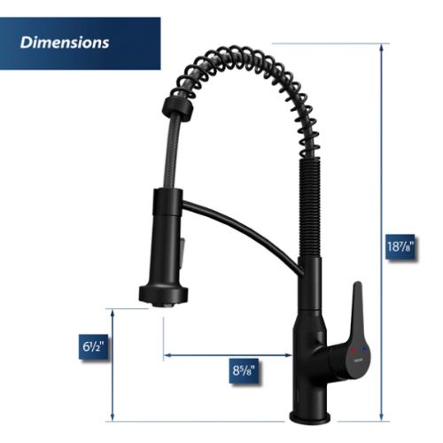 Alston Solid Brass Matte Black Kitchen Faucet 3