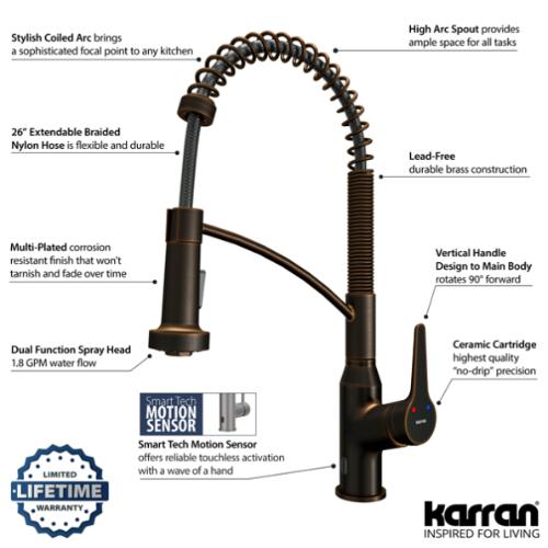 Alston Solid Brass Oil Rubbed Bronze Kitchen Faucet 5