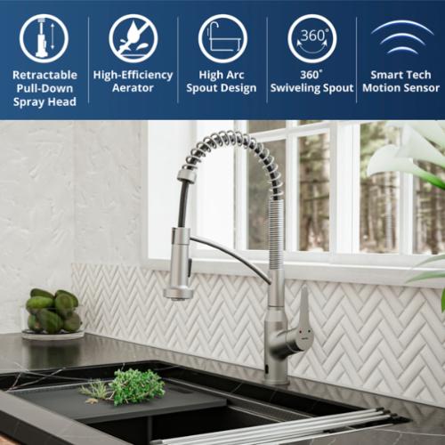 Alston Solid Brass Stainless Steel Kitchen Faucet 2