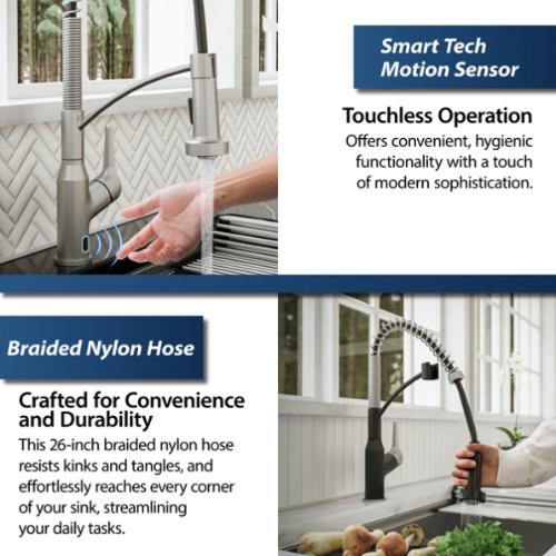 Alston Solid Brass Stainless Steel Kitchen Faucet 4