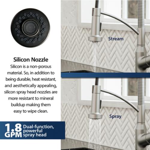 Alston Solid Brass Stainless Steel Kitchen Faucet 6