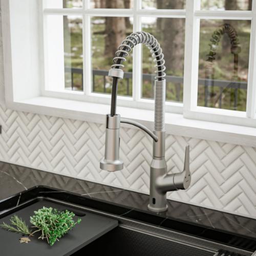 Alston Solid Brass Stainless Steel Kitchen Faucet 7