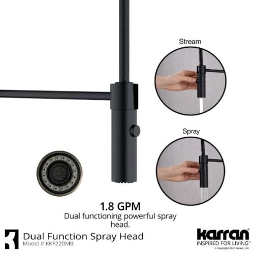 Bluffton Solid Brass Matte Black Kitchen Faucet 5