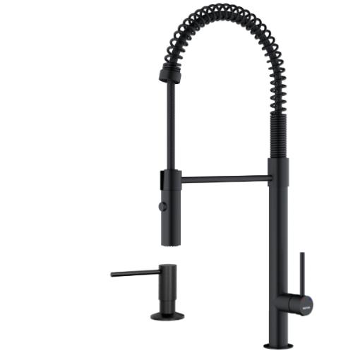 Bluffton Solid Brass Matte Black Kitchen Faucet 1