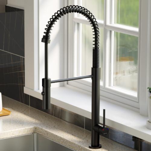 Bluffton Solid Brass Matte Black Kitchen Faucet 2