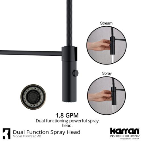 Bluffton Solid Brass Matte Black Kitchen Faucet 5