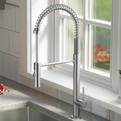 Bluffton Solid Brass Stainless Steel Kitchen Faucet 2