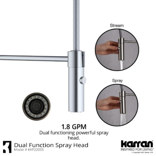 Bluffton Solid Brass Stainless Steel Kitchen Faucet 5