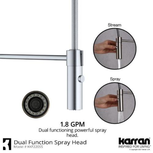 Bluffton Solid Brass Stainless Steel Kitchen Faucet 5