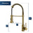 Kadira Solid Brass Brushed Gold Kitchen Faucet 4