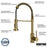 Kadira Solid Brass Brushed Gold Kitchen Faucet 6