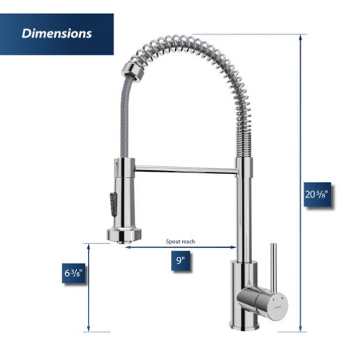 Kadira Solid Brass Chrome Kitchen Faucet 4
