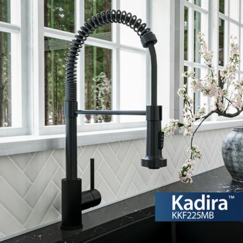Kadira Solid Brass Matte Black Kitchen Faucet 2