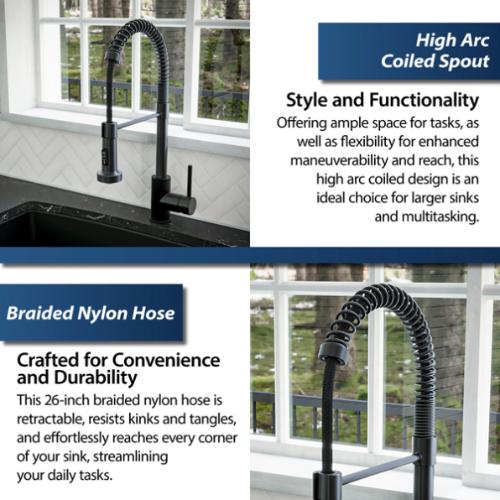 Kadira Solid Brass Matte Black Kitchen Faucet 5