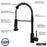 Kadira Solid Brass Matte Black Kitchen Faucet 6