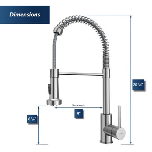 Kadira Solid Brass Stainless Steel Kitchen Faucet 4