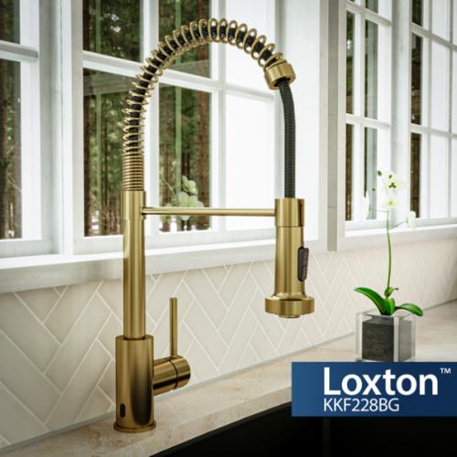 Loxton Solid Brass Brushed Gold Kitchen Faucet 2