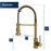 Loxton Solid Brass Brushed Gold Kitchen Faucet 4