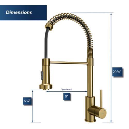 Loxton Solid Brass Brushed Gold Kitchen Faucet 4