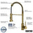 Loxton Solid Brass Brushed Gold Kitchen Faucet 6