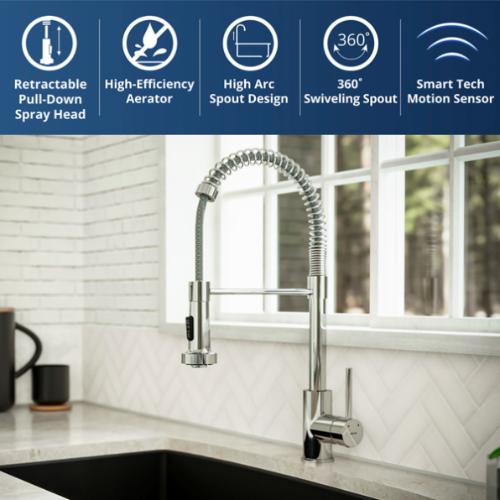 Loxton Solid Brass Chrome Kitchen Faucet 3