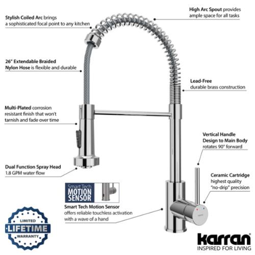 Loxton Solid Brass Chrome Kitchen Faucet 6