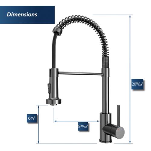 Loxton Solid Brass Gunmetal Grey Kitchen Faucet 4
