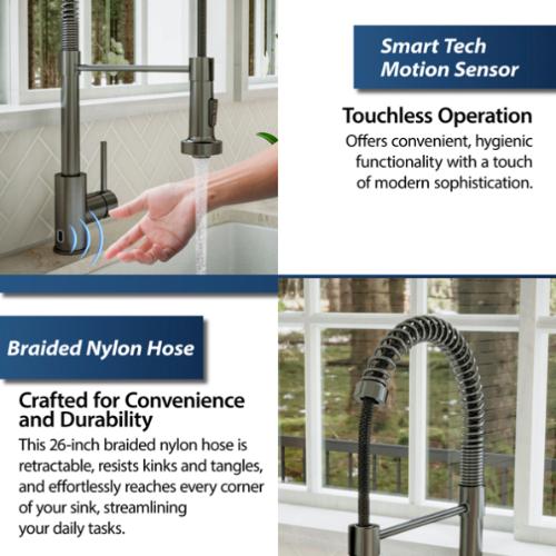 Loxton Solid Brass Gunmetal Grey Kitchen Faucet 5