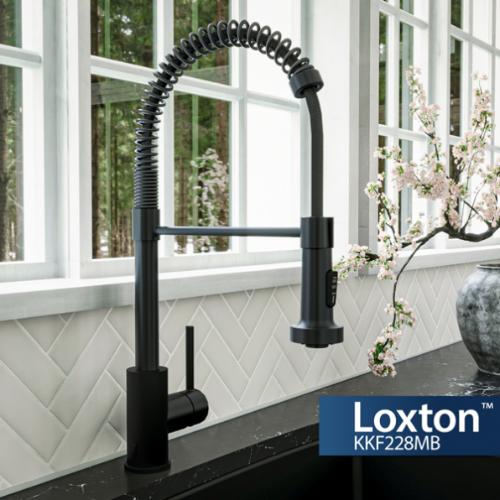 Loxton Solid Brass Matte Black Kitchen Faucet 2