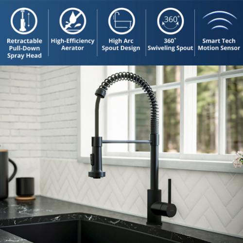 Loxton Solid Brass Matte Black Kitchen Faucet 3