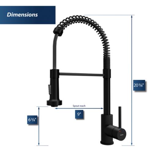 Loxton Solid Brass Matte Black Kitchen Faucet 4