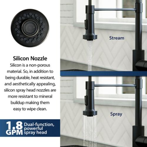 Loxton Solid Brass Matte Black Kitchen Faucet 7