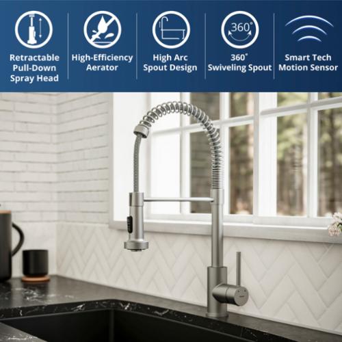 Loxton Solid Brass Stainless Steel Kitchen Faucet 3
