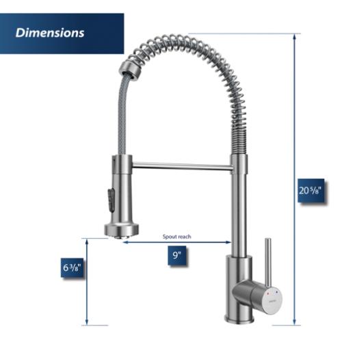 Loxton Solid Brass Stainless Steel Kitchen Faucet 4