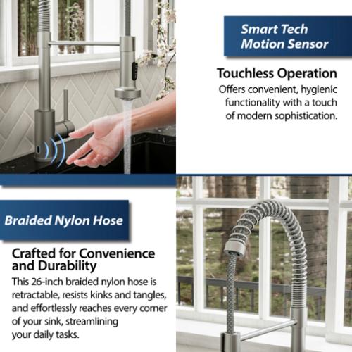 Loxton Solid Brass Stainless Steel Kitchen Faucet 5