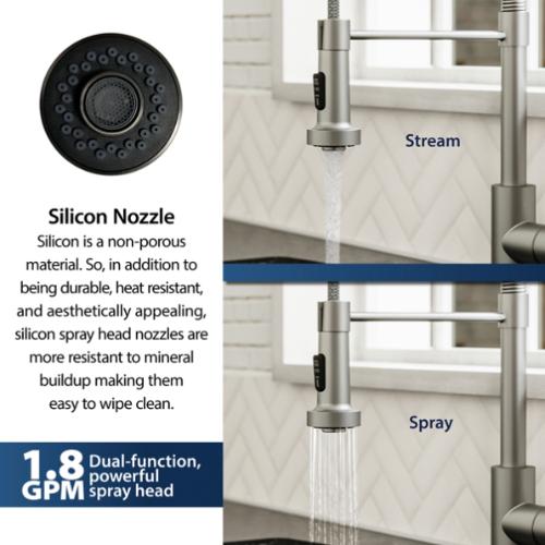 Loxton Solid Brass Stainless Steel Kitchen Faucet 7
